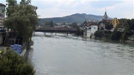 The River Aare at Olten after getting off our train, 5.1 cycling miles into the ride
